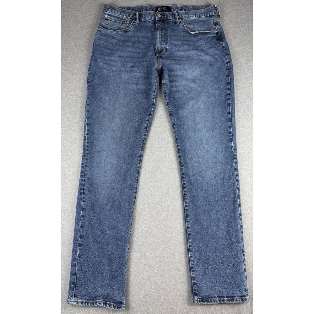 GAP Mens Slim Straight Jeans 36x34 Blue Stretch Denim Medium Wash